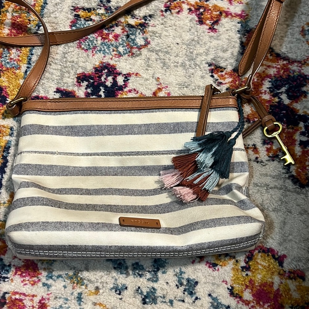 Striped Fossil Crossbody